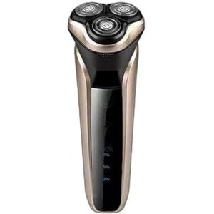 Elektrisch scheerapparaat， Elektrisch scheerapparaat for heren met LED-display, afwasbare kop, snel bewegende kop, draagbaar reisscheerapparaat for thuis(Gold)