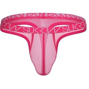 SUKREW - Ondergoed Heren String - Sheer Low-rise Thong Elect Pink - Roze - 1x MAAT XXL
