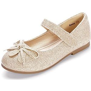 Hehainom Meisjesschoenen, platte ballerinaschoenen, Mary Jane met strik, voor school, Purper/Goud, 11 US Little Kid
