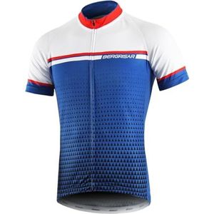 BERGRISAR Heren Fietsshirts Korte Mouwen Fietsen Jersey Lichtgewicht Ademende,8005 wit,M