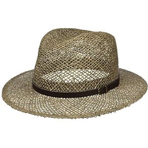 Lipodo Farmer Strohoed Heren - Made in Italy zonnehoed zomer hoed strand met leren band voor Lente/Zomer - L (58-59 cm) naturel