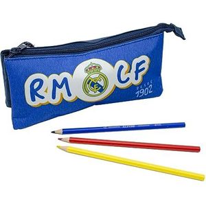Real Madrid Portadoto 3 vakken schooletui kinderen school RM sinds 1902 blauw officieel product, Blauw, schooltassen