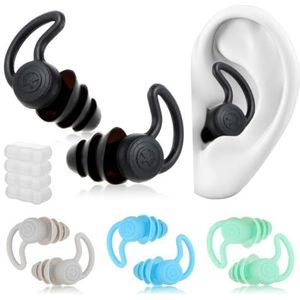 Zwemoordopjes voor volwassenen, 4 paar, waterdicht, herbruikbaar, zachte siliconen oordopjes, oorbescherming voor zwemmen, douchen, surfen, duiken en andere watersporten