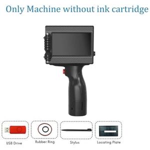 Mini Inkjet Printer 12,7 mm slimme handheld inkjetprinter, labelcodering QR-codelogo, sneldrogende en kleurvaste printer instelbare afdrukhoogte(Only machine)