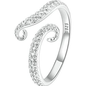 Silvora Verstelbare Sterling Zilveren Open Ring voor Vrouwen, Kubieke Zirkonia Geboortesteen Duimringen, verstelbaar, Sterling zilver