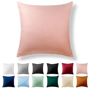 Alreya Renforcé kussensloop, 80 x 80 cm, 100% katoen met YKK-ritssluiting, super zachte hoofdkussensloop, kussenhoes, alleen kussensloop, babyroze