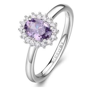 Brosway FANCY women's ring in 925 silver with white and purple zircons FMP75B size 14