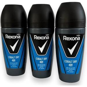 3 x REXONA Men ""Cobalt Dry"" deodorant Roll-on - 50 ml