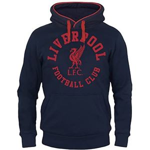 Liverpool FC - Fleece hoody met opdruk voor mannen - Officieel - Clubcadeau - Marineblauw - Small