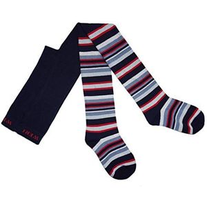 Weri Spezials Baby- en kindermaillot voor jongens en meisjes met ringpatroon in 8 praktische en moderne kleuren, Ringel met rode marine, 98-104