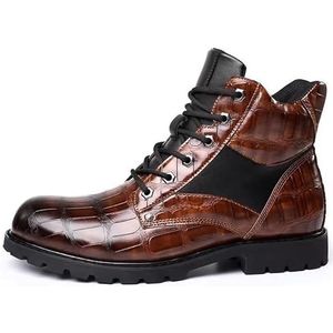 FaLkiN Four Seasons leren herenlaarzen outdoor casual schoenen hoge top grote maat lederen laarzen (kleur: bruin, maat: 6,5 UK)