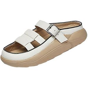 Siepificius Vrouwen Slide Sandalen Waterdichte Zachte Slip Op Platte Sandaal Vloer Slides Schoenen 35 Wit Maat 35, Wit Maat 36, Medium