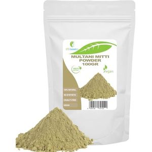 Multani mitti klei - 100 gr - DIY gezichtsmaskers, lichaamsmaskers, haarmaskers, zachte peelings en scrubs, zeep maken, anti-aging en huidversteviging, natuurlijk en chemicaliënvrij