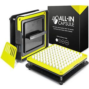 ALL-IN Capsuleermachine voor Maat 1 – Maak Uw Eigen Capsules Nu Gemakkelijker en Sneller - Gebruik met Lege Gelatine of Vegetarische Hulzen - Duidelijke Gebruiksinstructies op Video