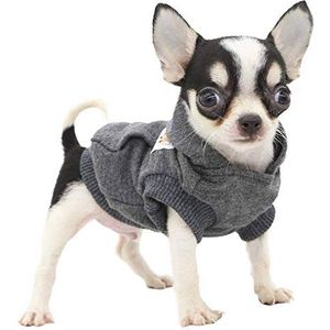 LOPHIPETS Hond Katoen Hoodies Sweatshirts Voor Kleine Honden Chihuahua Puppy Kleding Koud Weer Jassen-Houtskool/XXS