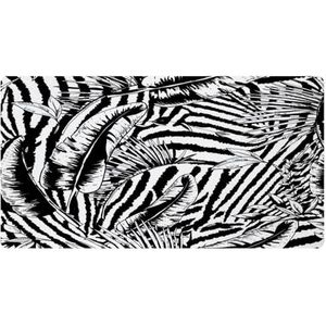 VAPOKF Tropische bladeren zebra exotisch natuurlijk zwart patroon keukenmat, antislip wasbaar vloertapijt, absorberende keukenmatten loper tapijten voor keuken, hal, wasruimte