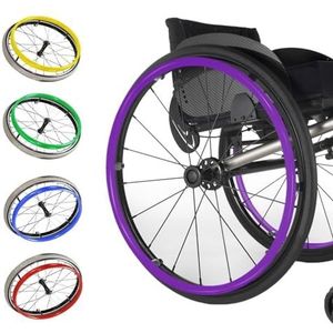 Silicium rolstoel duwt de wieldoppen, 1 paar rolstoelhoezen for duwhoezen, rolstoelhoezen for handgrepen(Purple,20in)