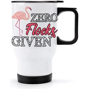 Grappige Flamingo Zero Flocks Gegeven Reizen Koffiemok met Handvat & Deksel Rvs Auto Cup Dubbelwandige Koffiemokken