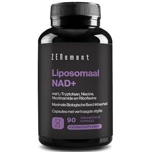 NAD⁺ Liposomaal 1000 mg – Hoge Biologische Beschikbaarheid en Goede Verdraagbaarheid – Maagsapresistente Vegan Capsules – Met L‑Tryptofaan, Niacine, Nicotinamide & Riboflavine – Zenement