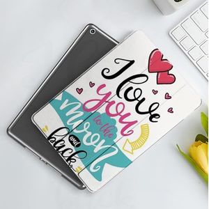 CONERY Hoesje compatibel iPad 10,2 inch (9e/8e/7e generatie) I Love You, I Love You to the Moon en Back Motiverende Lifestyle Quote Partners Design Decorati, Slim Smart Magnetische Cover met Auto Wake