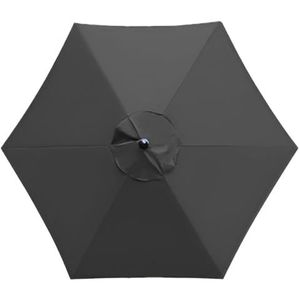 2m/2,7m/3m vervangende parasolhoes - 6/8 armen - universele paraplu vervangende doek voor gazon tuin dek achtertuin (alleen luifel), Grijs, 8 ribs-3m(9.8ft)