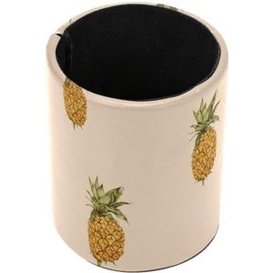 Kleine ananas patroon staande etui schattige ronde pennenhouder etui potlood tas make-up borstel dozen voor school studenten kantoor vrouwen tieners meisjes jongens