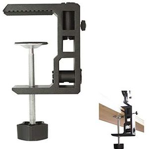 MeetRade Heavy Duty Twee-weg Aluminium Tafel Montage Beugel Klem Arm Bureau C-Klem voor Microfoon/Tablet Schaar Stand, Desktop Vergroot Swing Arm Lamp, Telefoon I Pad Mount Mic Houder