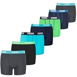 PUMA Boxershorts voor jongens, kinderonderbroek, ondergoed, verpakking van 7 stuks, blauw/groen, 152 cm