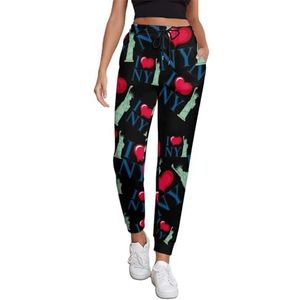 I Love New York City joggingbroek voor vrouwen hoge taille joggers casual lounge broek met zakken voor workout hardlopen