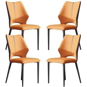 Keuken moderne eetkamerstoelen set van 4, kunstleer huis woonkamer kruk, stoel met zachte rugleuning, modern eenvoudig