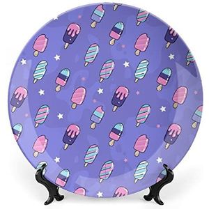 Leuke Roze En Violet Grappige Bone China Plaat Keramische Bone Plates Decoratieve Gift Voor Nieuw Huis, Kerstdag, Moederdag