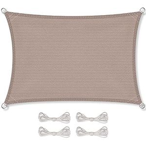 CelinaSun zonnedoek incl bevestigingstouwen HDPE weerbestendige ademende driehoek rechthoekig 2,5 x 2,5 x 3,5 m creme wit