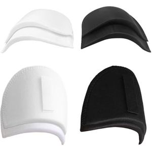 DHSBGWSX 4 paar schoudervullingen voor dames, schoudervullingen, kostuumjas, schoudervullingen, insteekbare schoudervullingen, schuimschouderkussens, uniseks (zwart, wit)