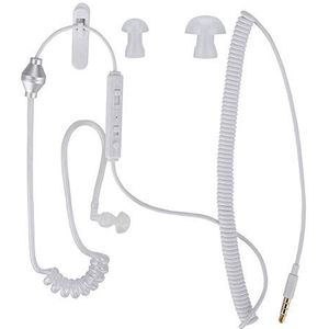 3.5mm anti-straling oortelefoon luchtslang hoofdtelefoon stereo hoofdtelefoon enkelzijdige reel mini ingebouwde microfoon voor beveiliging, restaurants, hotels