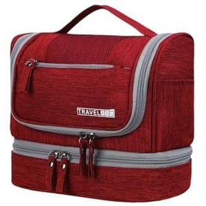 Nieuwe Multifunctionele Opknoping Make Up Tas Oxford Travel Organizer Cosmetische Tassen Vrouwen Noodzakelijke Make Up Case Wassen Toilettas, Rood, Eén maat