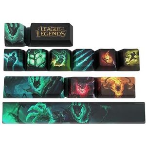 PHJEDXCM LOL toetsenborddoppen PC Gaming Mechanische Toetsenbord Numpad Enter Keycap Aangepaste Keycaps Laser Gegraveerd Laser Gegraveerd Met Elk Portret Passief en Vaardigheden Fit met Elk Mechanisch
