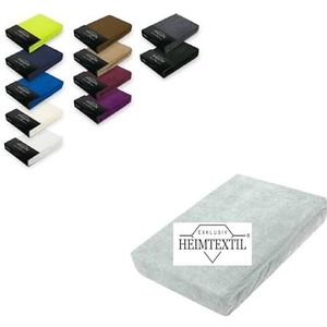 EXKLUSIV HEIMTEXTIL - Badstof Hoeslaken - Zilver - 200 x 220 cm