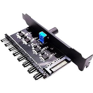 Suammiitstrieadea 12V Computer PC Case Koelventilator Hub Regulator 4Pin 3Pin Speed Controller 4, Set D, 3.9x2x1.2 Inch Pakket