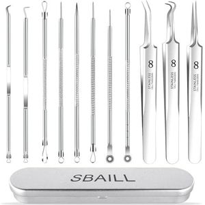 Comedonen-verwijderaar, mee-eterverwijderaar, acneverwijderingsset, puistjespopper gereedschapsset voor puistjes, whitehead popping, 11 stuks zit verwijderen voor neusgezicht gereedschap met een