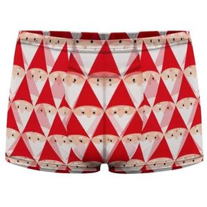 Geometrische Kerstman Patroon Heren Boxer Slips Sexy Shorts Mesh Boxers Ondergoed Ademend Onderbroek Thong