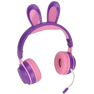 Draadloze -oortelefoon, Rabbit Ear-koptelefoon Lange Batterijduur Multifunctionele Ondersteuning Aux met LED-kleurenlicht voor Tablet voor Pc voor Online Leren (Paars)
