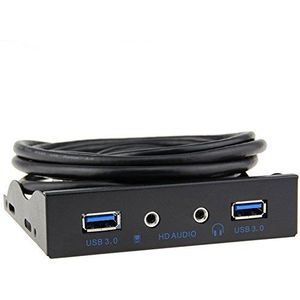 3,5"" Floppy Bay Interne 20Pin naar 2 Poorten USB 3.0 HUB en HD Audio 3.5--in PC Floppy Front Panel Kimisohand
