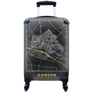 MuchoWow® Koffer - Dongen - Stadskaart - Goud - Plattegrond - Kaart - Nederland - Past binnen 55x40x20 cm en 55x35x25 cm - Handbagage - Trolley - Fotokoffer - Cabin Size - Print