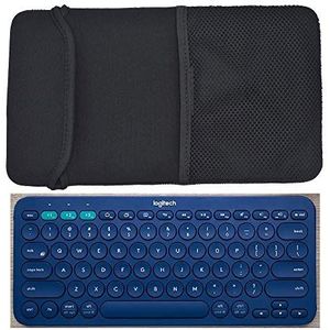 Orchidtent Zwarte Kleur Neopreen Draagbescherming Sleeve Case Cover voor Logitech K380 Multi-Device Bluetooth Toetsenbord en Arteck HB030B Draagbare Draadloze Toetsenbord Case (K380)