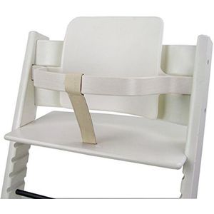 Bambiniwelt Gordel compatibel met Stokke Tripp Trapp hoge stoel, leren gordel van echt leer (beige)