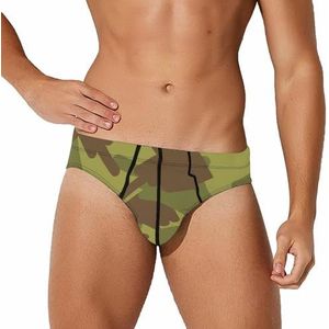 Middelvinger camouflage heren slips ondergoed stretch slip zachte ademende onderbroek bedrukt