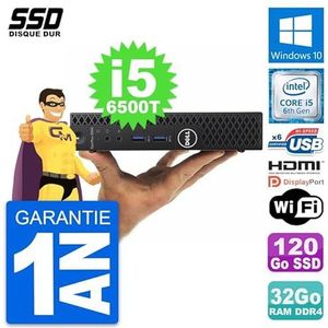 Dell Mini PC 3050 Micro Intel i5-6500T RAM 32GB SSD 120GB HDMI Windows 10 WiFi (Refurbis)