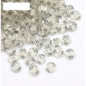 Platte Ronde 4X7MM Zilver Kleur Letter Kralen Acryl Willekeurig Alfabet Losse Kralen Voor DIY Kinderarmband DIY Sieraden Maken-B09074-500PCS