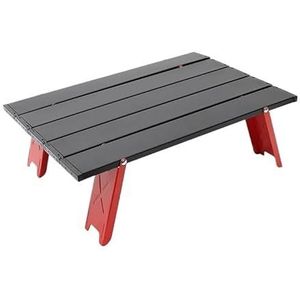 Draagbare kampeertafel, lichtgewicht klaptafel, draagbare kampeertafel met gaaslaag(Red black)