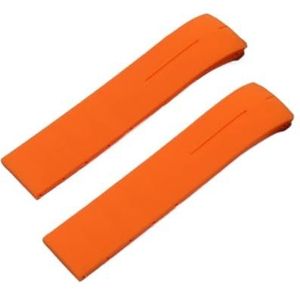 20MM 21MM Zwart Oranje Siliconen Rubber Band Compatibel Met TOUCH COLLECTION EXPERT SOLAR Serie T091T013 T081 Herenhorloge Armband (Color : Orange NO clasp, Size : 20mm)